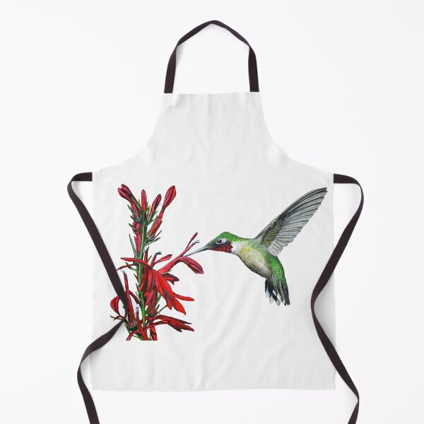 Item preview, Ruby-throated hummingbird and cardinal flower painting designed and sold by Stephen Emms.