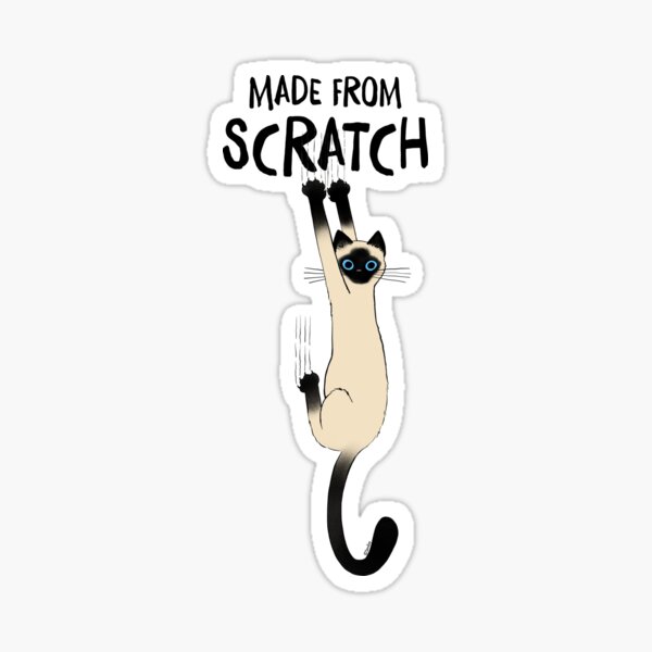 Item preview, Made From Scratch Funny Siamese Cat Hanging On With Claws designed and sold by Jenn Inashvili.