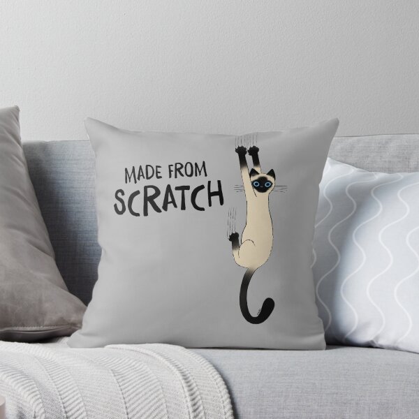 Item preview, Made From Scratch Funny Siamese Cat Hanging On With Claws designed and sold by Jenn Inashvili.