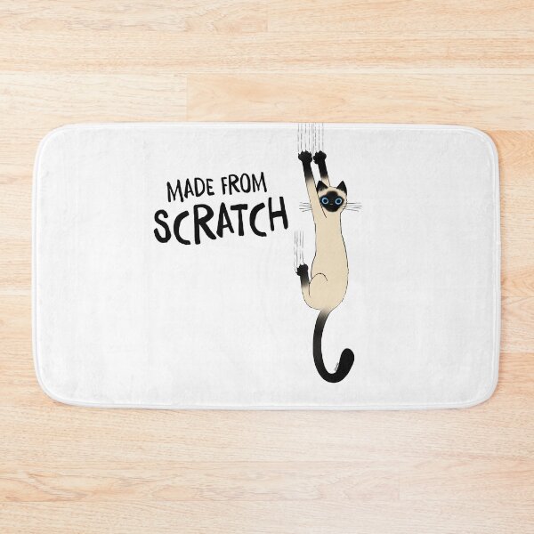 Item preview, Made From Scratch Funny Siamese Cat Hanging On With Claws designed and sold by Jenn Inashvili.