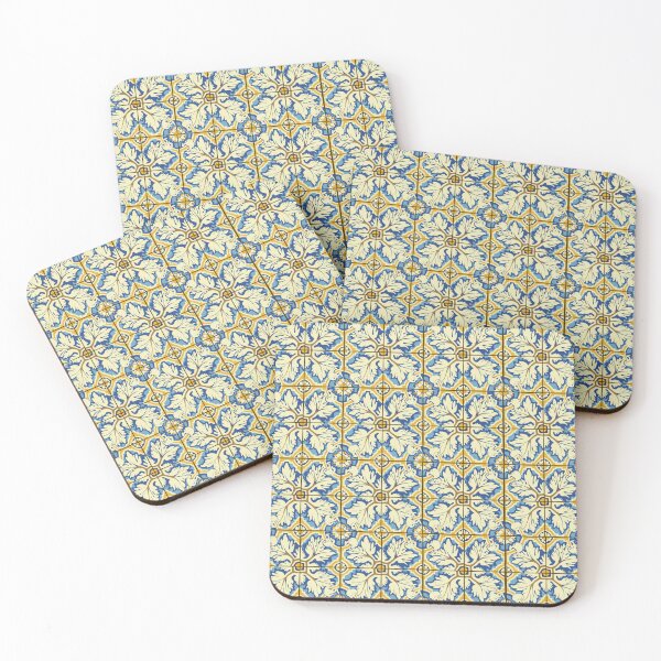 Item preview, European tiles yellow and blue designed and sold by LizzieTishArtCo.