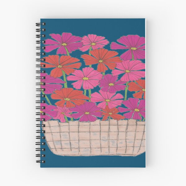 Item preview, Bushel of Colorful Cosmo Flowers on a Navy Background designed and sold by DanielleGensler.