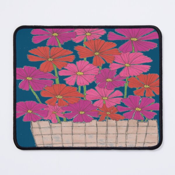 Item preview, Bushel of Colorful Cosmo Flowers on a Navy Background designed and sold by DanielleGensler.
