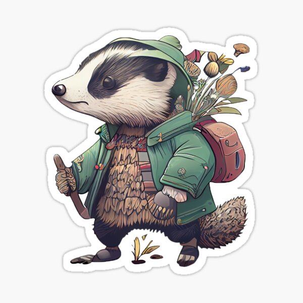 Adventure Badger Sticker