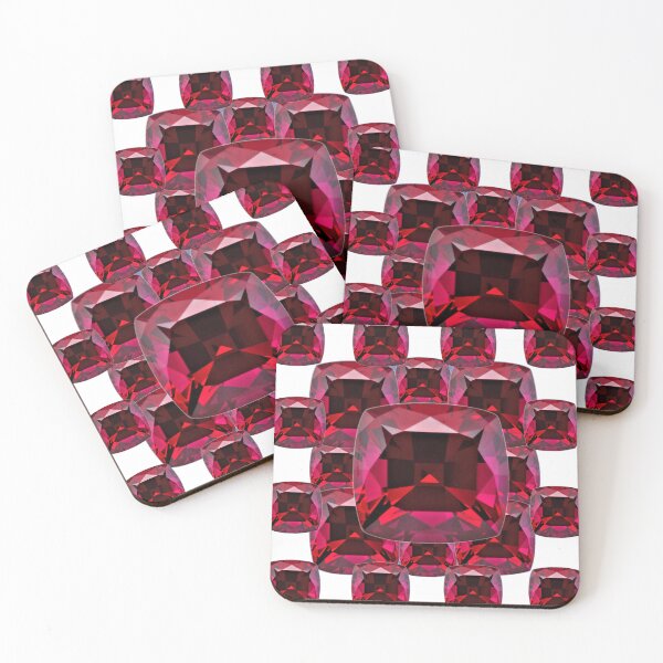 Item preview, JANUARY RED GARNETS GEMS BIRTHSTONE ABSTRACT WHITE ART designed and sold by sharlesart.