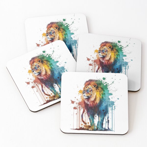 Item preview, The Majestic Lion  - Dripping Ink Art    designed and sold by Kontrst.