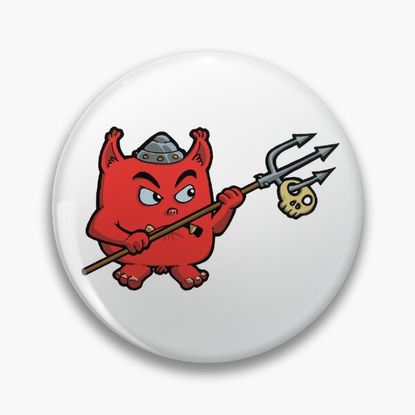 Item preview, Little red monster with a trident and a skull designed and sold by Guillaume Desbiolles.