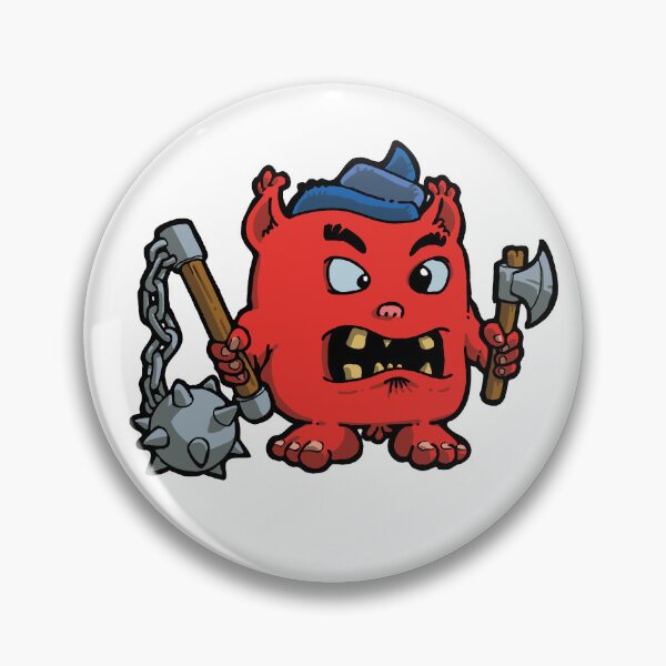 Item preview, Little red monster with a mace designed and sold by Guillaume Desbiolles.