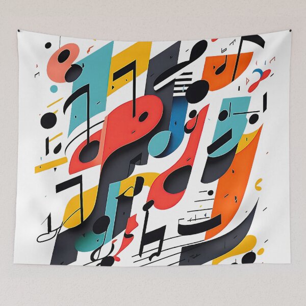 Item preview, Musical notes in motion: A modern and abstract take on music visualization designed and sold by Hausify.