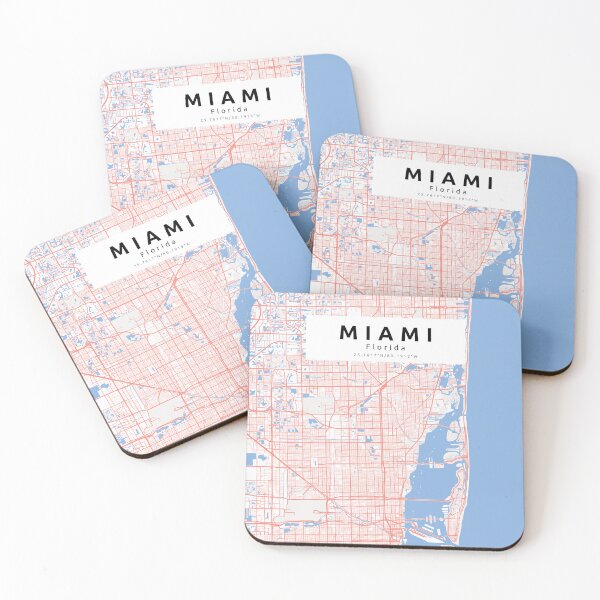 Item preview, Miami city map designed and sold by Jeanredhood.