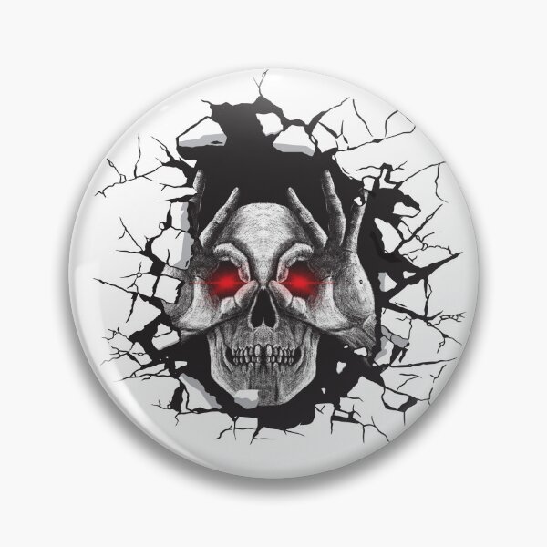 Artikelvorschau, Skull Design, Skull schaut durch ein Mauerloch, ich sehe dich! entworfen und verkauft von ChrUzDesigner.