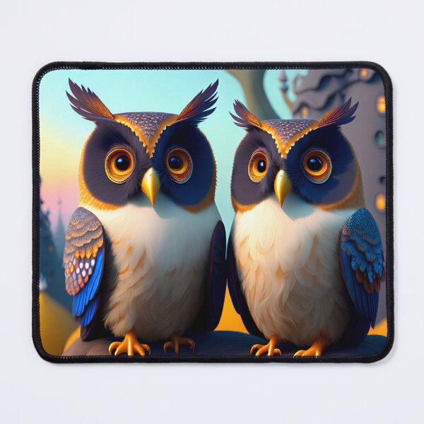 Item preview, Two Cute Owls Digital art designed and sold by ArtsyWishesShop.