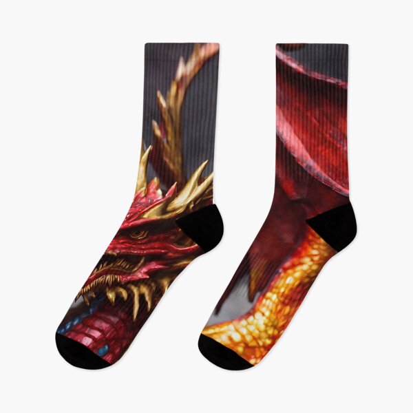 Artikelvorschau, Rot und Gold Classic Dragon Digitale Kunst entworfen und verkauft von ArtsyWishesShop.