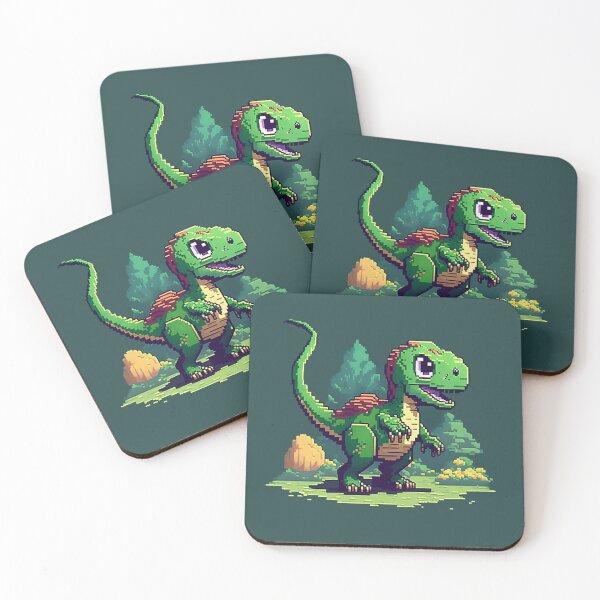 Item preview, Green dinosaur pixel art illustration designed and sold by 8Bit-Pixel.