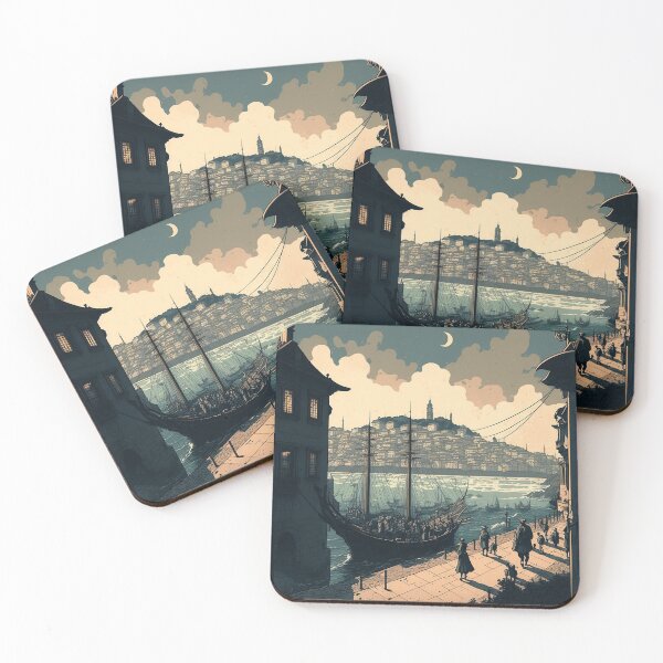 Item preview, Old Lisbon Landscape at Evening designed and sold by Myriam Iart.