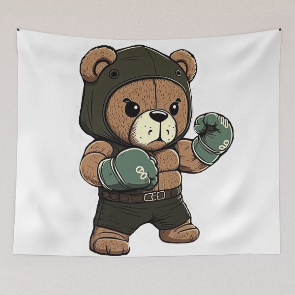 Item preview, Cool bear in old scool boxing gloves designed and sold by Maryberry96.