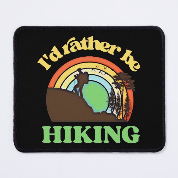 Item preview, I’d rather be hiking. the mountains are calling and i must go. mountains against a warm sunset background designed and sold by efenem.