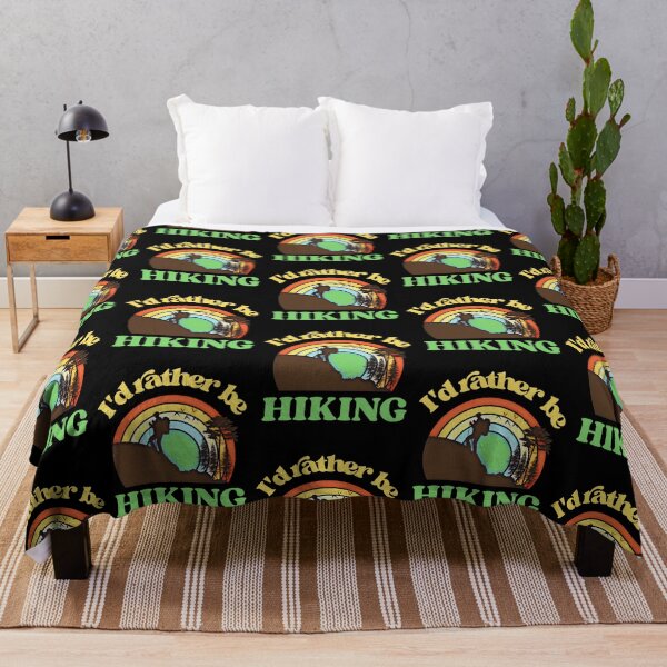 Item preview, I’d rather be hiking. the mountains are calling and i must go. mountains against a warm  sunset background designed and sold by efenem.