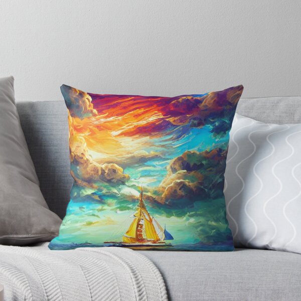 Item preview, Ship Sailing in Colourful Clouds Digital Art designed and sold by ArtsyWishesShop.