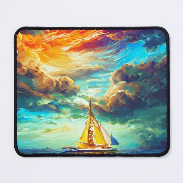 Item preview, Ship Sailing in Colourful Clouds Digital Art designed and sold by ArtsyWishesShop.