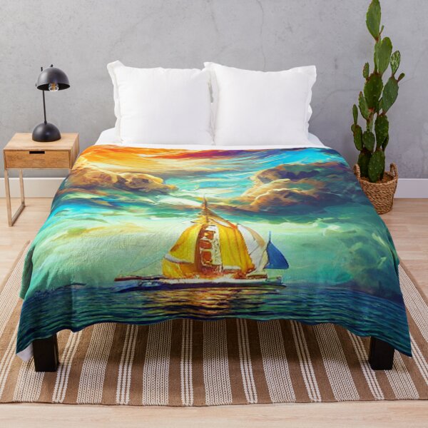 Item preview, Ship Sailing in Colourful Clouds Digital Art designed and sold by ArtsyWishesShop.