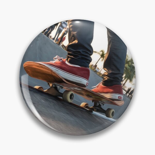 Item preview, Skater wearing his red sneakers at the skatepark designed and sold by elcarnero.