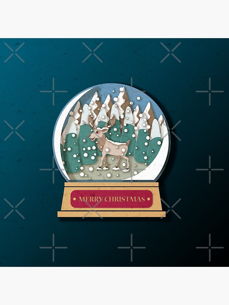 Merry Christmas Snowglobe Reindeer by PrintablesP