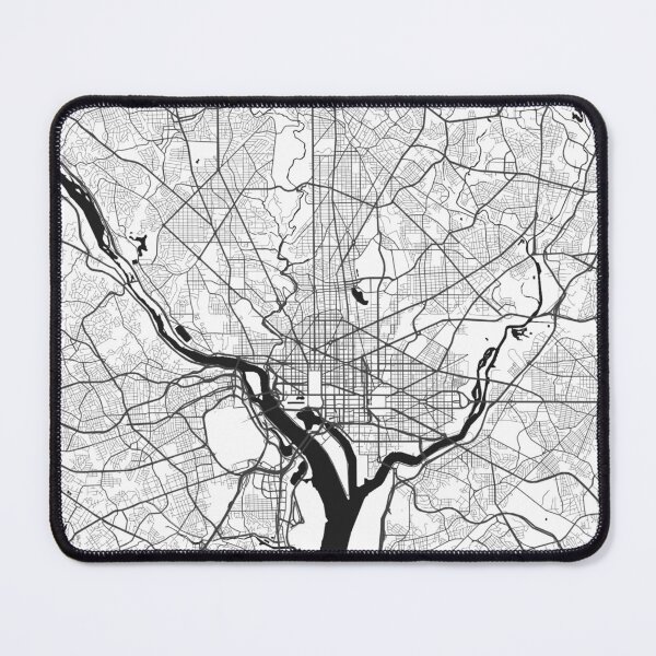 Item preview, Washington DC Black & White Map designed and sold by PlaidMoose.