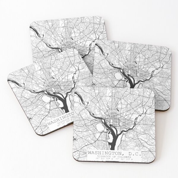 Item preview, Washington DC Black & White Map designed and sold by PlaidMoose.