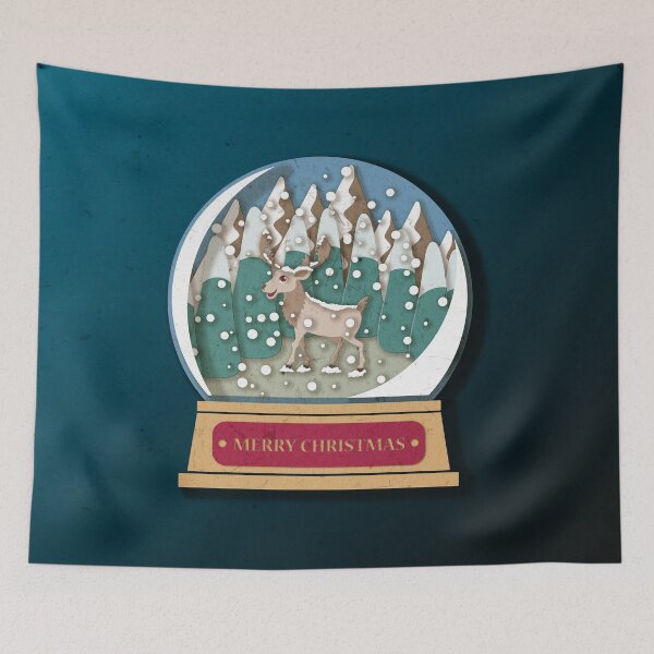 Item preview, Merry Christmas Snowglobe Reindeer designed and sold by Printables Passions.