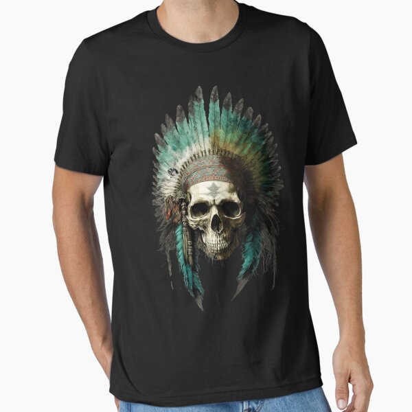 Item preview, Native American Apache Indian Skull Red Warrior Chief Apache Head designed and sold by CoyoteStudio.