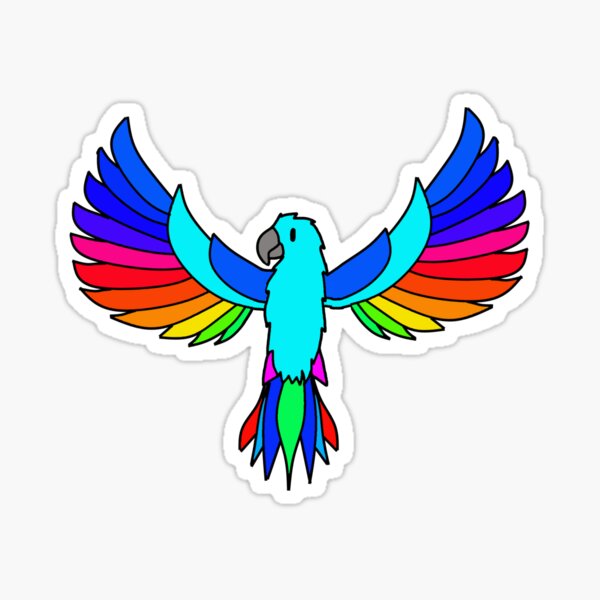 Parrot bird spread wings sticker graphic vinyl label