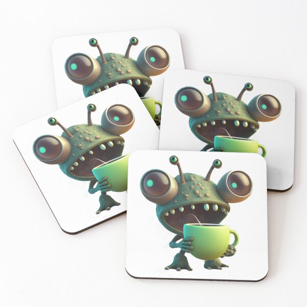 Item preview, Cute alien with cup of coffee  designed and sold by Maryberry96.