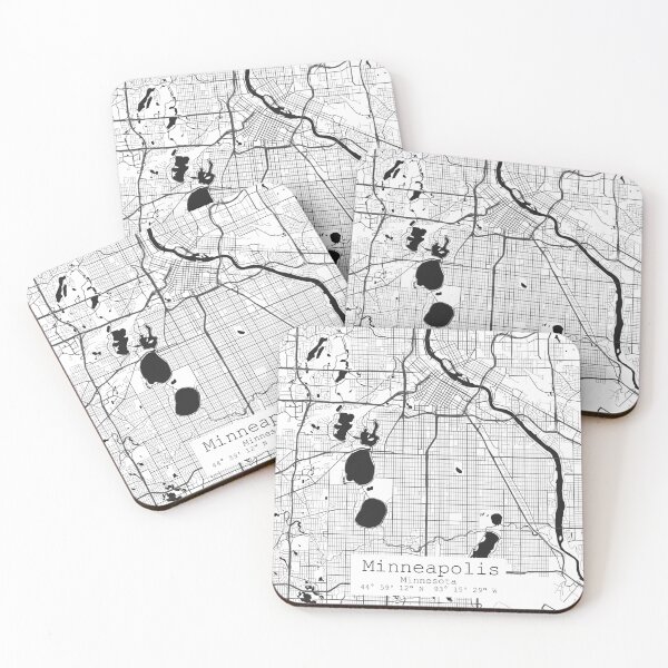 Item preview, Minneapolis, Minnesota Black & White Map designed and sold by PlaidMoose.