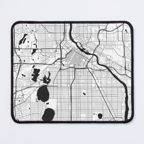 Item preview, Minneapolis, Minnesota Black & White Map designed and sold by PlaidMoose.