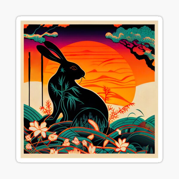 year-of-the-black-rabbit-sunrise-sticker-for-sale-by-irismyriel