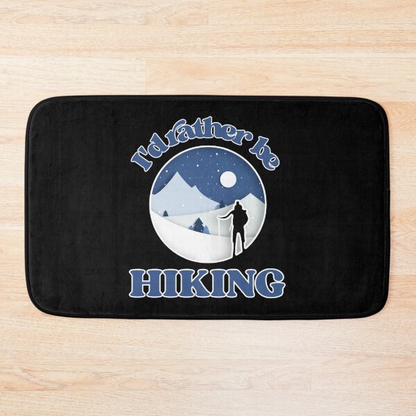 Item preview, I’d rather be hiking. the mountains are calling and i must go. mountains against a warm  sunset background designed and sold by efenem.