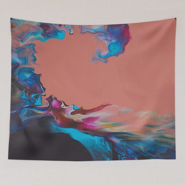 Item preview, Navy and Peach (acrylic Dutch pour) designed and sold by Alane Fideler.