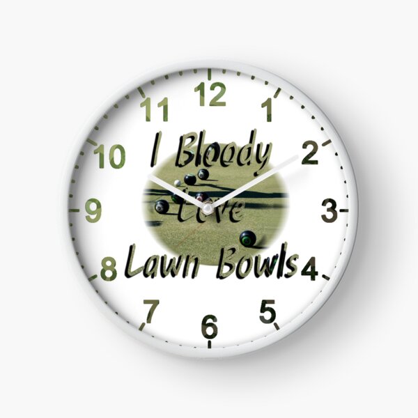 Item preview, I Really Love Lawn Bowls A Lot, Wall Clock designed and sold by A-Work-Of-Art.
