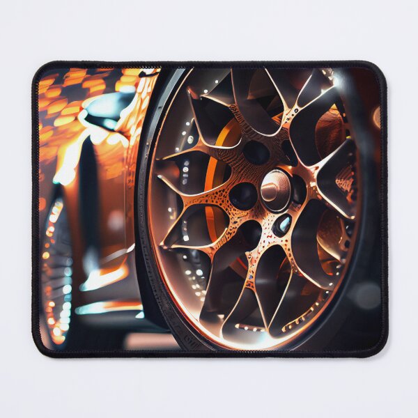 Item preview, Orange Sportscar Front Wheel in Dreamy Bokeh designed and sold by LukeAiWalker.