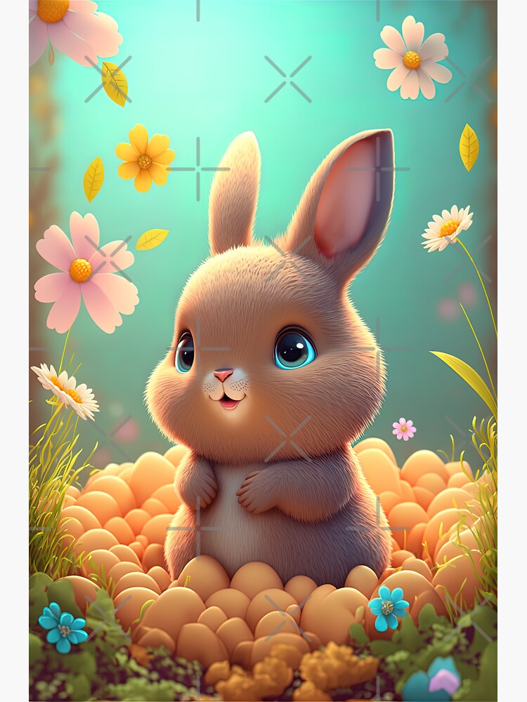 Easter Bunny Rabbit with Egg Sticker for Sale by Juliascutecornr
