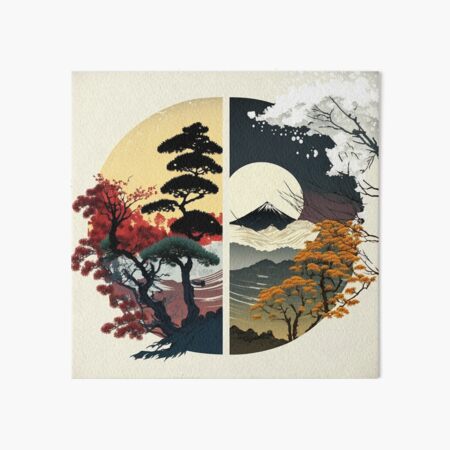 The 4 Seasons Of Change On The Top Mountain Peaks Art Board Print