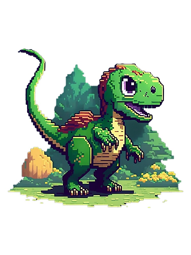 Arte de pixel de dinossauro. Tiranossauro pixelizado. Dino jogos retro. 8.  imagem vetorial de MaryValery© 146074705