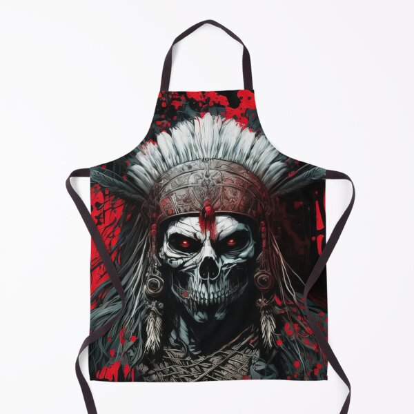 Item preview, Native American Apache Indian Skull Red Warrior Chief Apache Head designed and sold by CoyoteStudio.