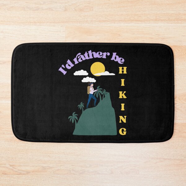Item preview, I’d rather be hiking. the mountains are calling and i must go. mountains against a warm  sunset background designed and sold by efenem.