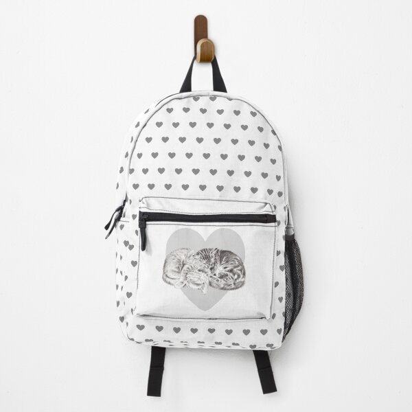 Item preview, Kittens sleeping in a ball, heart background designed and sold by SylvieG18.