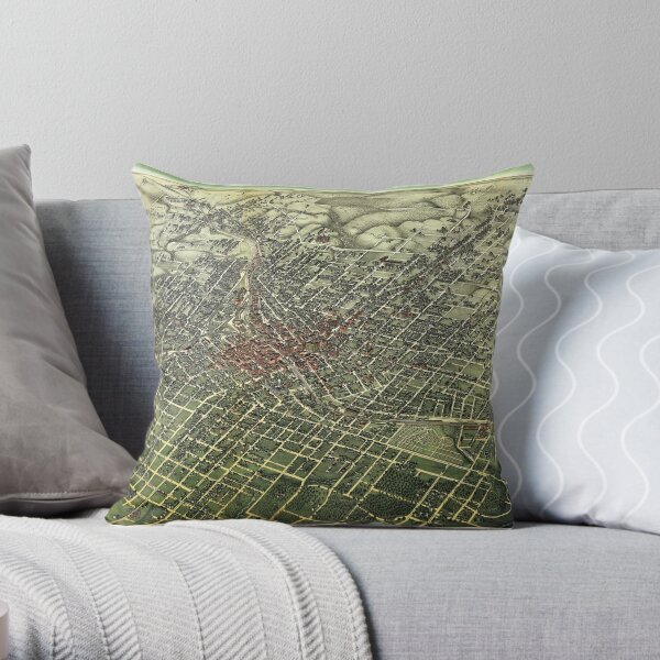 Atlanta Koch map 1892, Old Atlanta map Throw Pillow