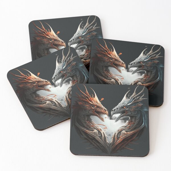 Item preview, twin battling dragons designed and sold by sammgdesign.