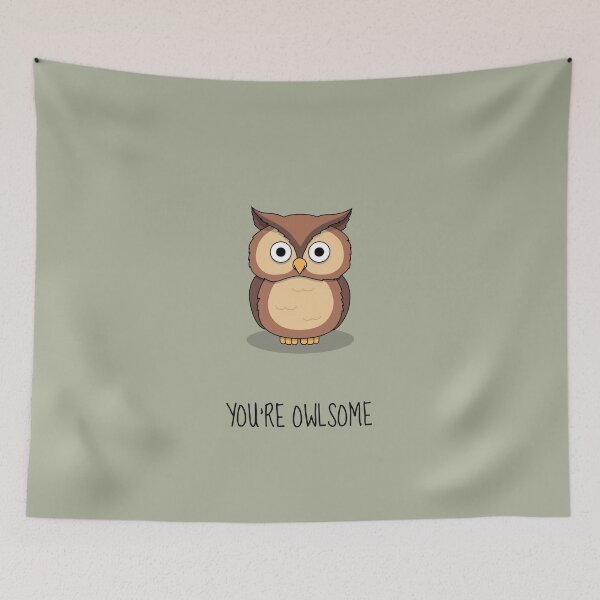 Item preview, You Are Owlsome, Owl Sitting On A Tree Branch designed and sold by L1nes.