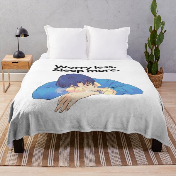 Item preview, Worry less sleep more sleepy sleep funny quote Cute Anime Boy designed and sold by DetectiveDog.